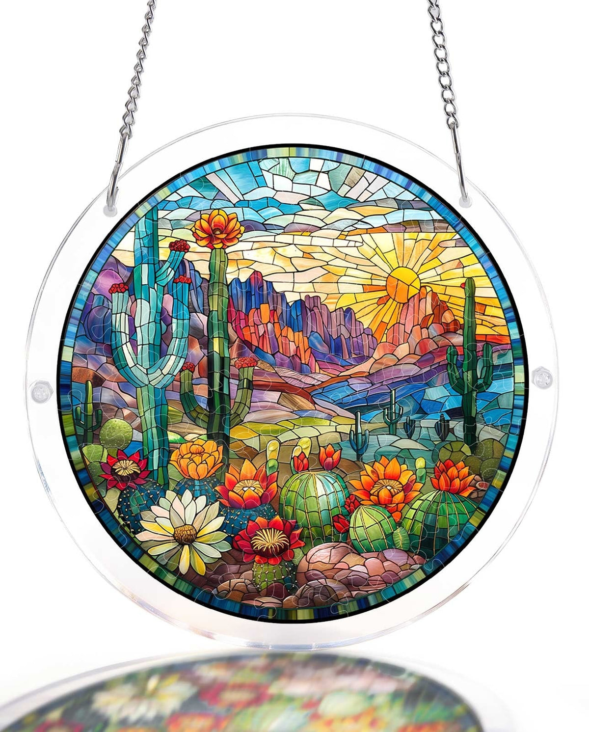 Acrylic Jigsaw Puzzle Suncatcher - Desert Sunrise