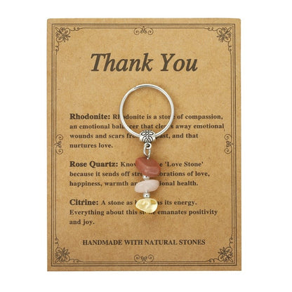✨Handmade Natural Stone Keychain – Carry Positivity Everywhere