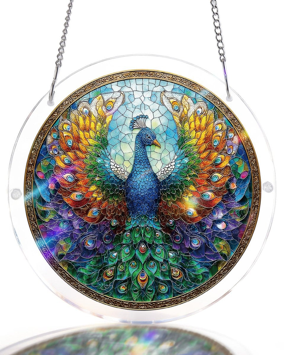 Acrylic Jigsaw Puzzle Suncatcher - Peacock of Radiance