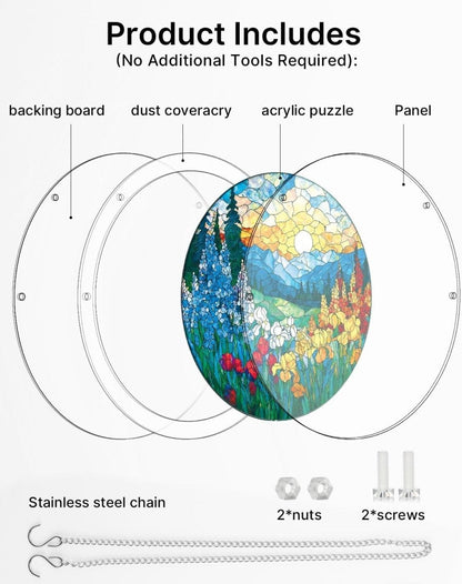 Acrylic Jigsaw Puzzle Suncatcher - Dawn Blossom Sea