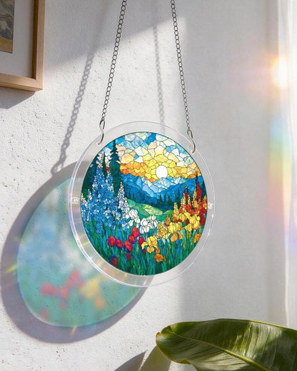 Acrylic Jigsaw Puzzle Suncatcher - Dawn Blossom Sea