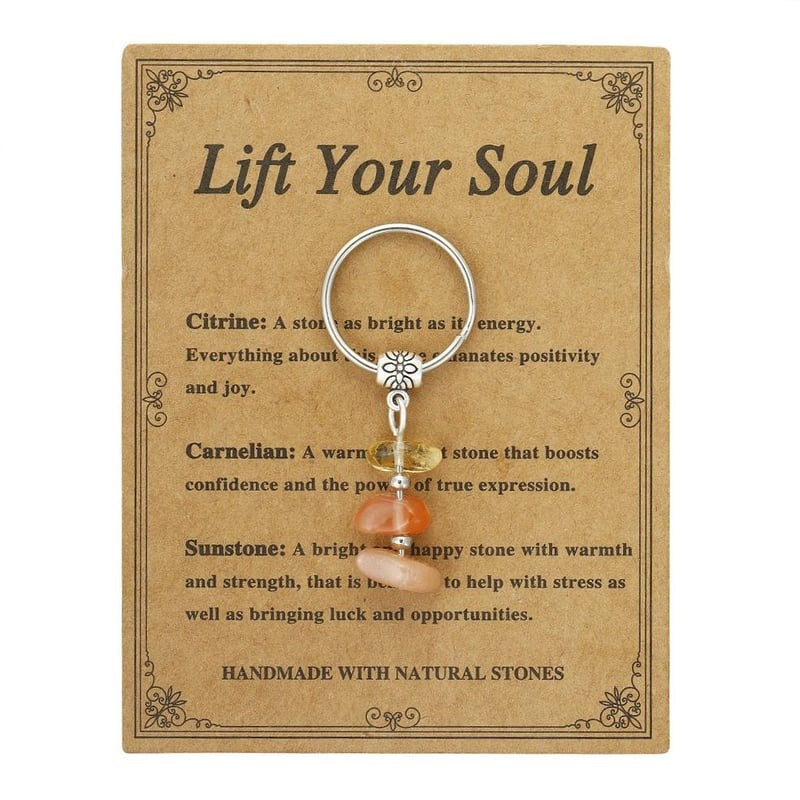 ✨Handmade Natural Stone Keychain – Carry Positivity Everywhere