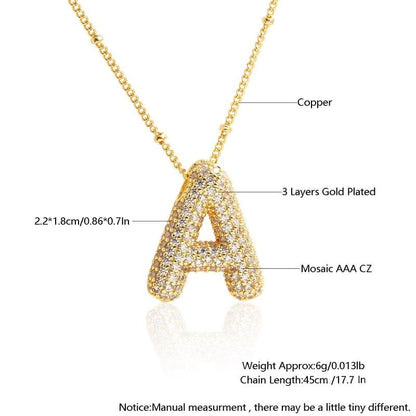 🔥Last Day 49% OFF-Diamond Bubble Letter Necklace