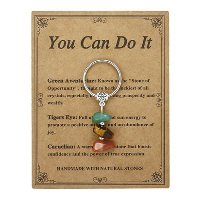 ✨Handmade Natural Stone Keychain – Carry Positivity Everywhere